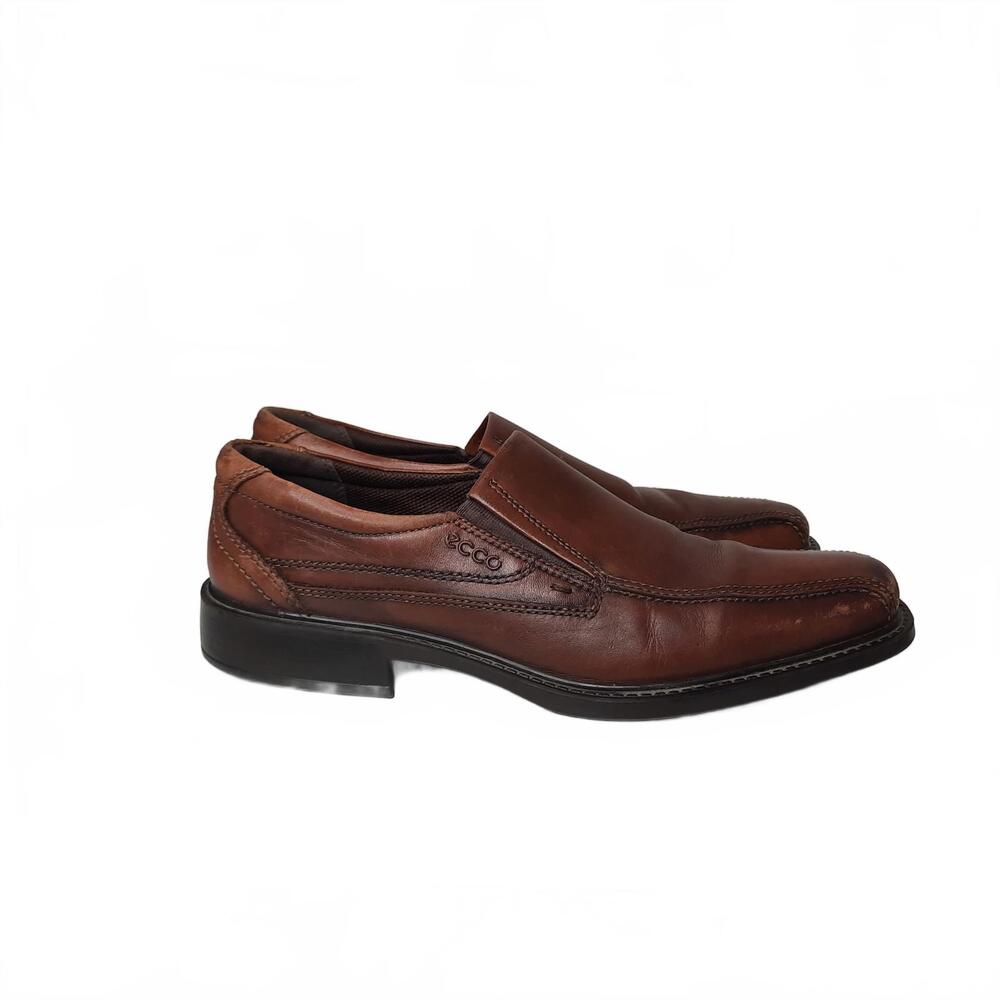 Ecco Men's Brown Leather Slip-On Loafers Size 43